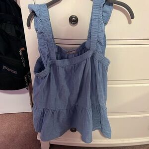 Blue blouse beach top